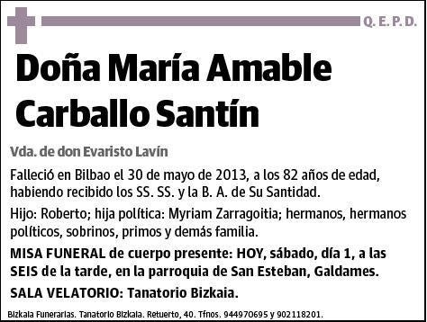 CARBALLO SANTIN,MARIA AMABLE