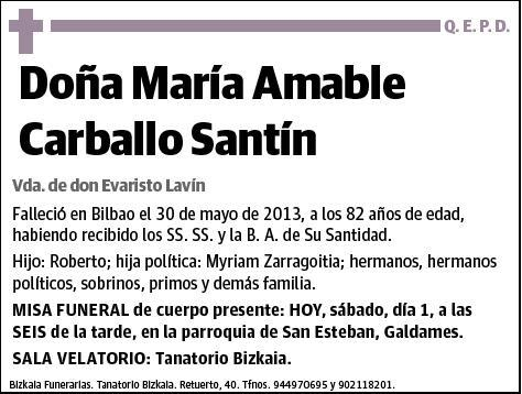 CARBALLO SANTIN,MARIA AMABLE