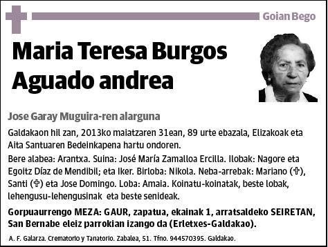 BURGOS AGUADO,MARIA TERESA