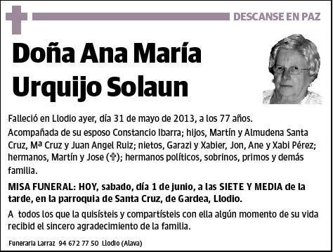 URQUIJO SOLAUN,ANA MARIA