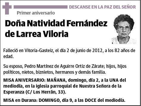 FERNANDEZ DE LARREA VILORIA,NATIVIDAD