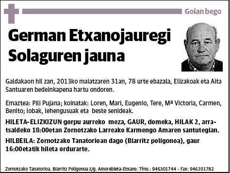 ETXANOJAUREGI SOLAGUREN,GERMAN