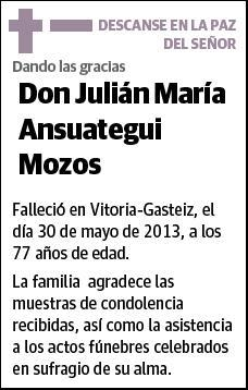 ANSUATEGUI MOZOS,JULIAN MARIA