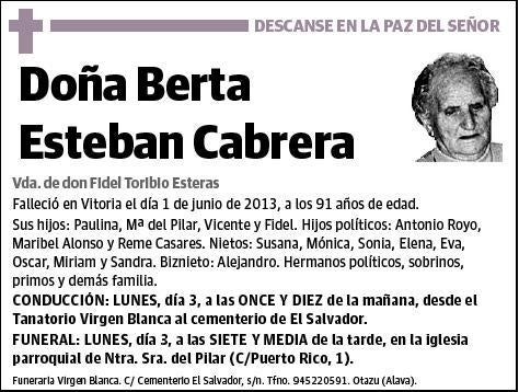 ESTEBAN CABRERA,BERTA