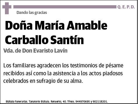 CARBALLO SANTIN,MARIA AMABLE