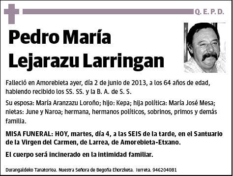 LEJARAZU LARRINGAN,PEDRO MARIA