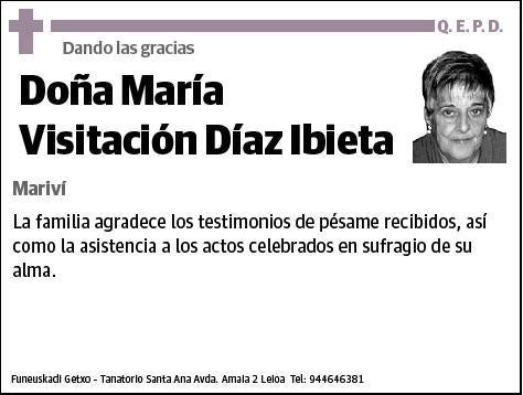 DIAZ IBIETA,MARIA VISITACION