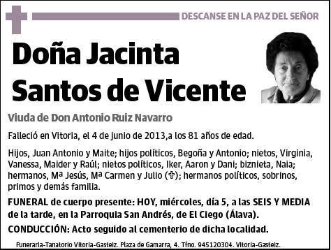 SANTOS DE VICENTE,JACINTA