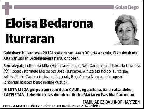 BEDARONA ITURRARAN,ELOISA