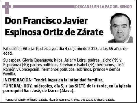 ESPINOSA ORTIZ DE ZARATE,FRANCISCO JAVIER