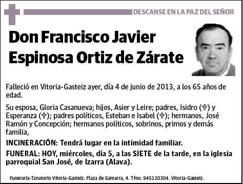 ESPINOSA ORTIZ DE ZARATE,FRANCISCO JAVIER