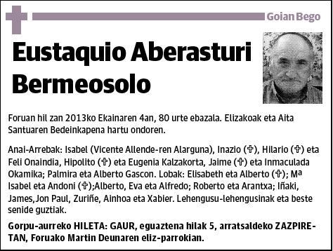 ABERASTURI BERMEOSOLO,EUSTAQUIO