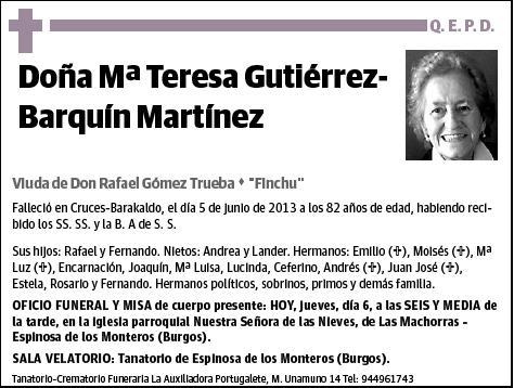 GUTIERREZ-BARQUIN MARTINEZ,Mª TERESA