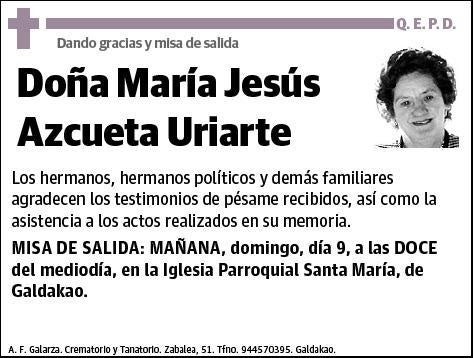 AZCUETA URIARTE,MARIA JESUS