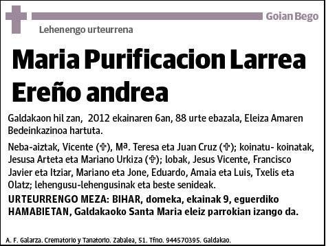 LARREA EREÑO,MARIA PURIFICACION