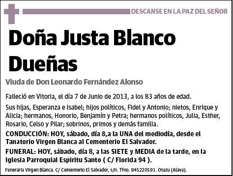 BLANCO DUEÑAS,JUSTA