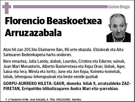 BEASKOETXEA ARRUZAZABALA,FLORENCIO