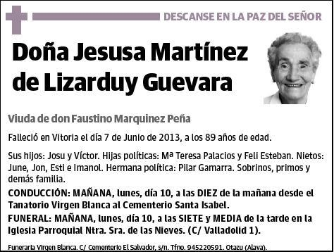 MARTINEZ DE LIZARDUY GUEVARA,JESUSA