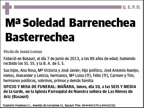 BARRENECHEA BASTERRECHEA,MARIA SOLEDAD