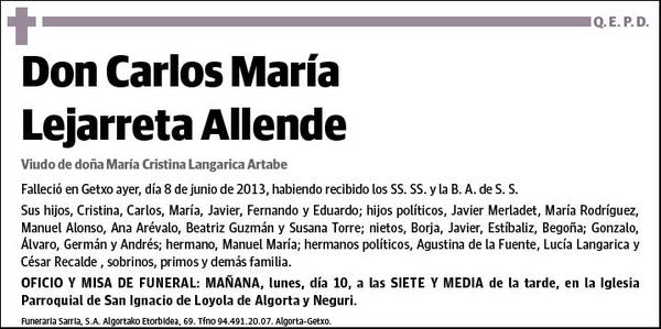 LEJARRETA ALLENDE,CARLOS MARIA