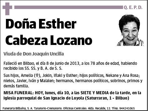 CABEZA LOZANO,ESTHER