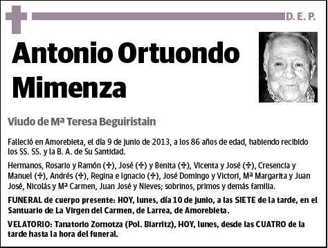 ORTUONDO MIMENZA,ANTONIO