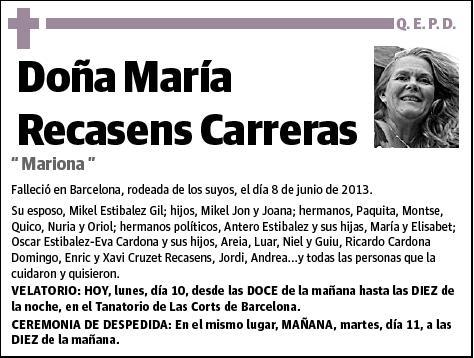 RECASENS CARRERAS,MARIA