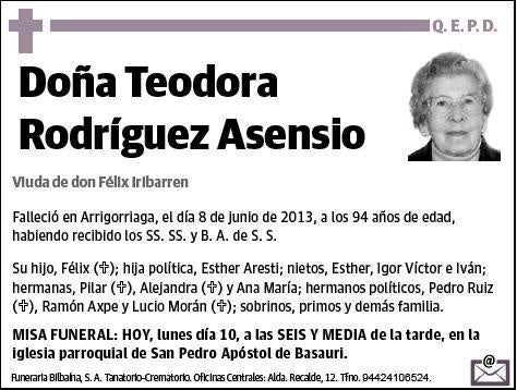 RODRIGUEZ ASENSIO,TEODORA