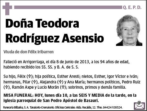 RODRIGUEZ ASENSIO,TEODORA