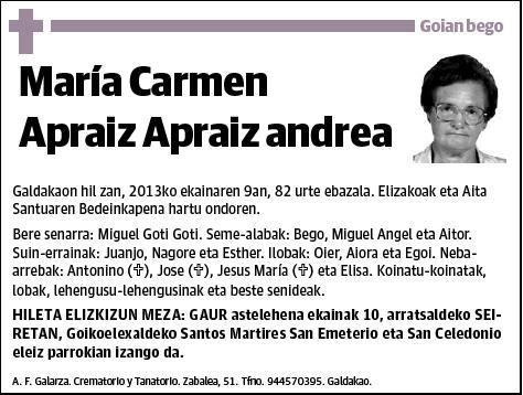 APRAIZ APRAIZ,MARIA CARMEN