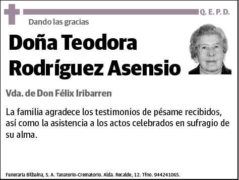 RODRIGUEZ ASENSIO,TEODORA