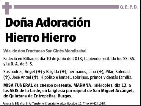 HIERRO HIERRO,ADORACION