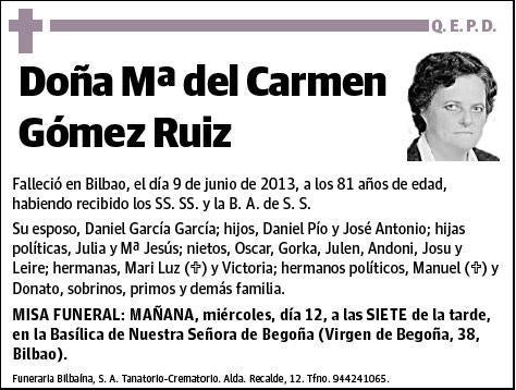 GOMEZ RUIZ,Mª DEL CARMEN