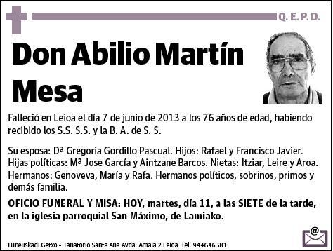 MARTIN MESA,ABILIO