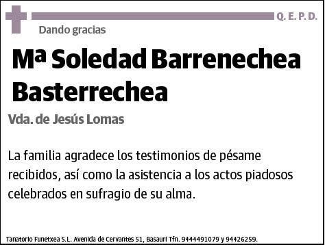 BARRENECHEA BASTERRECHEA,Mª SOLEDAD