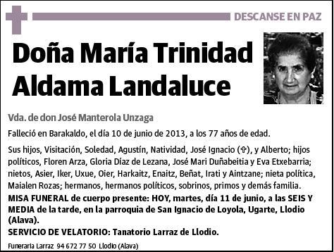 ALDAMA LANDALUCE,MARIA TRINIDAD