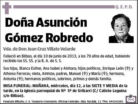 GOMEZ ROBREDO,ASUNCION