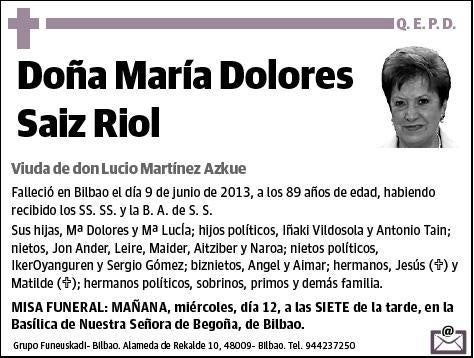 SAIZ RIOL,MARIA DOLORES