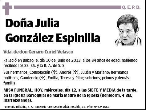 GONZALEZ ESPINILLA,JULIA