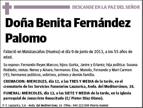 FERNANDEZ PALOMO,BENITA