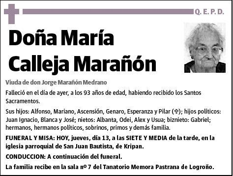 CALLEJA MARAÑON,MARIA