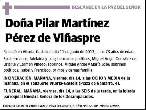 MARTINEZ PEREZ DE VIÑASPRE,PILAR