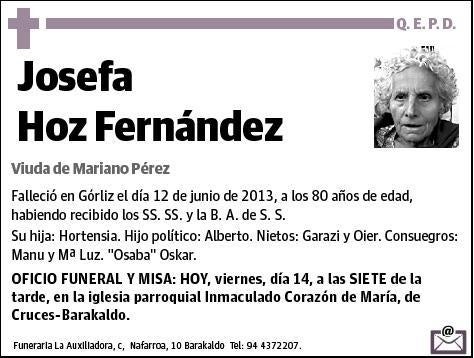 HOZ FERNANDEZ,JOSEFA