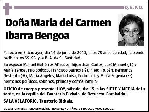 IBARRA BENGOA,MARIA DEL CARMEN