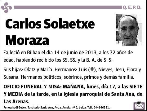 SOLAETXE MORAZA,CARLOS