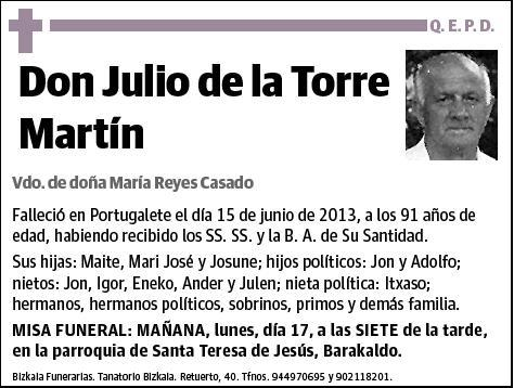 DE LA TORRE MARTIN,JULIO