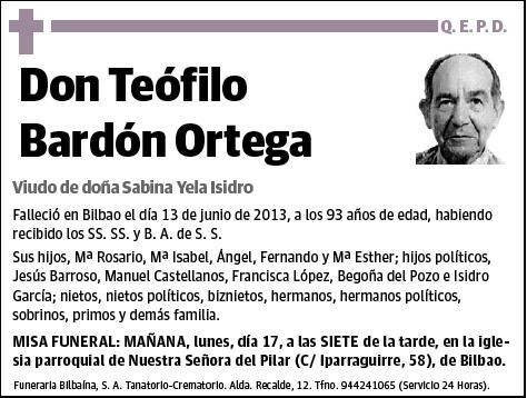 BARDON ORTEGA,TEOFILO