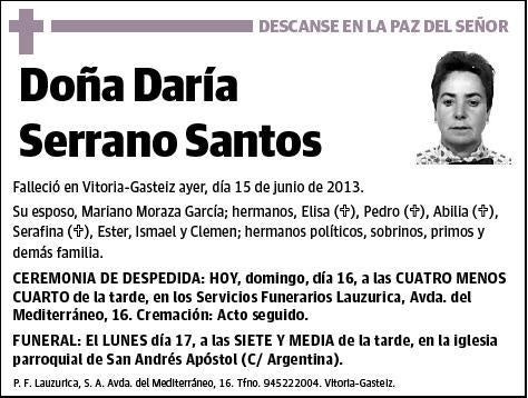 SERRANO SANTOS,DARIA