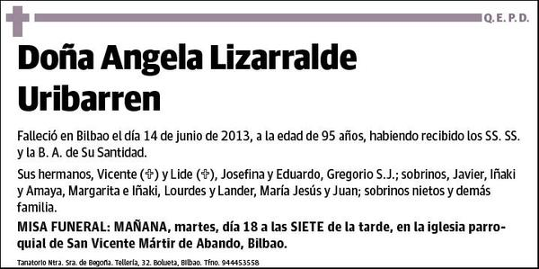 LIZARRALDE URIBARREN,ANGELA