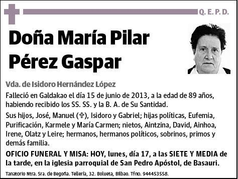 PEREZ GASPAR,MARIA PILAR